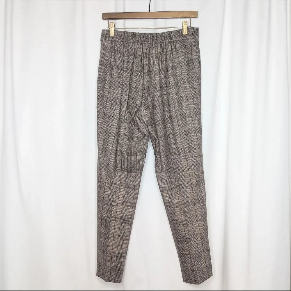 Aritza Babaton Cohen Pant Italian Wool Cashmere Plaid Pleated Pull On Trouser